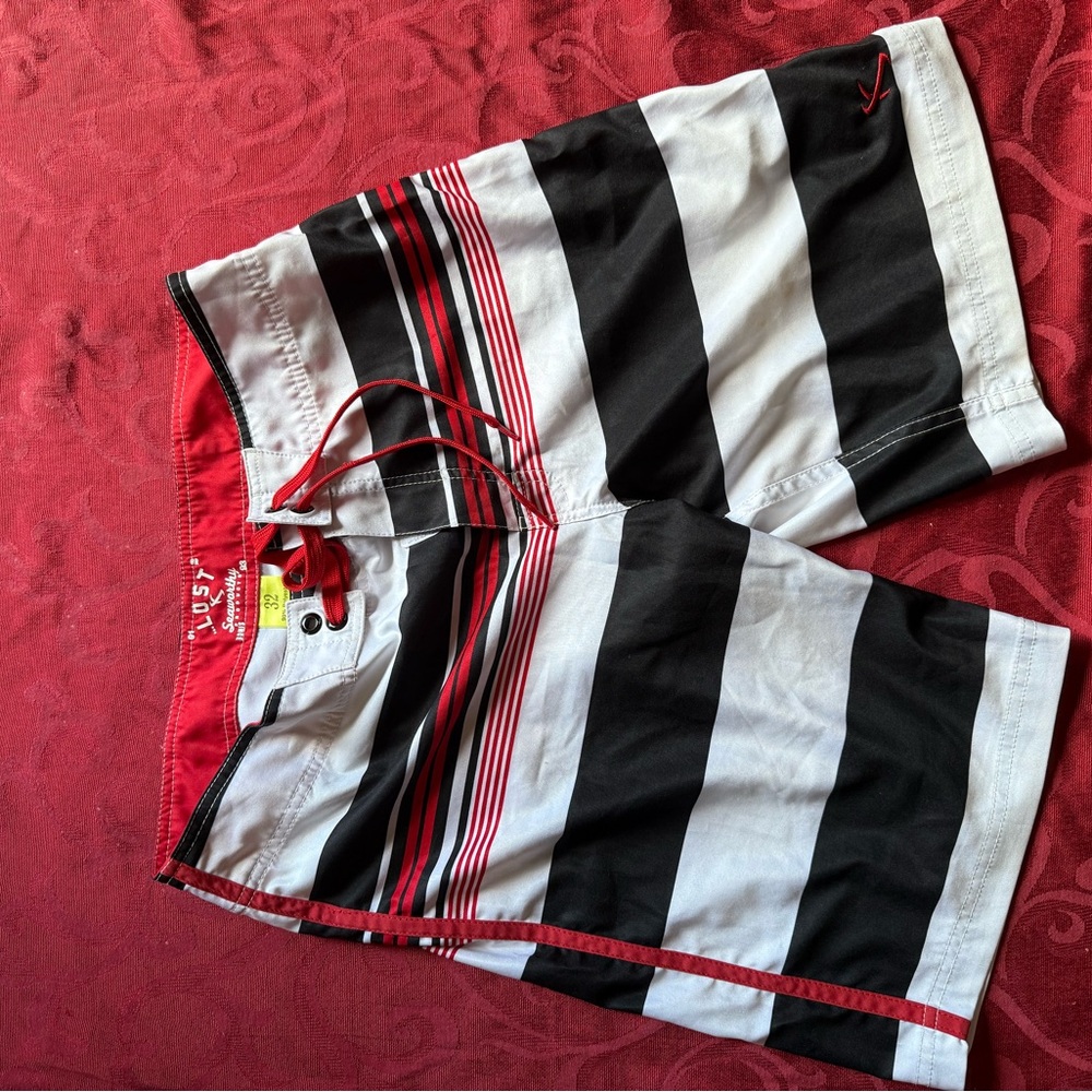 Stylish Black and White Striped Men Shorts